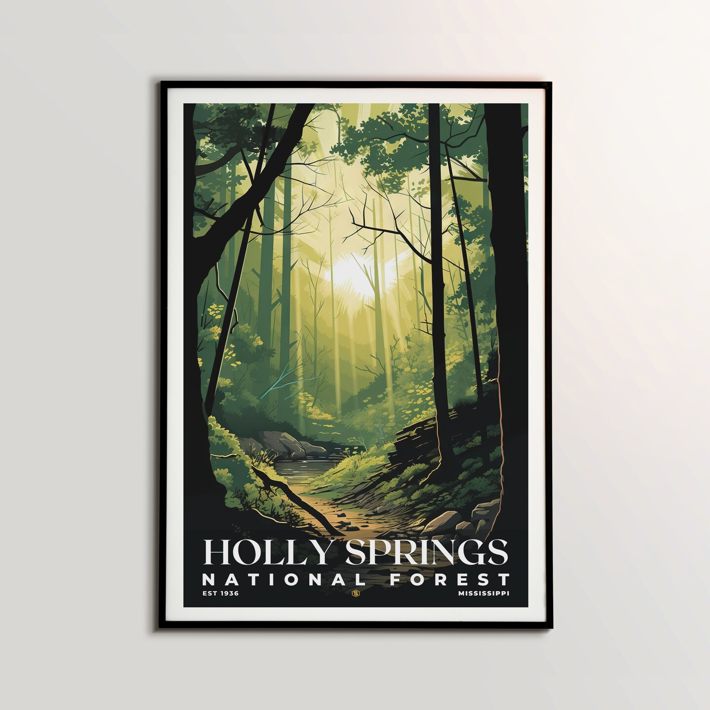 Holly Springs National Forest Poster, Travel Art, Office Poster