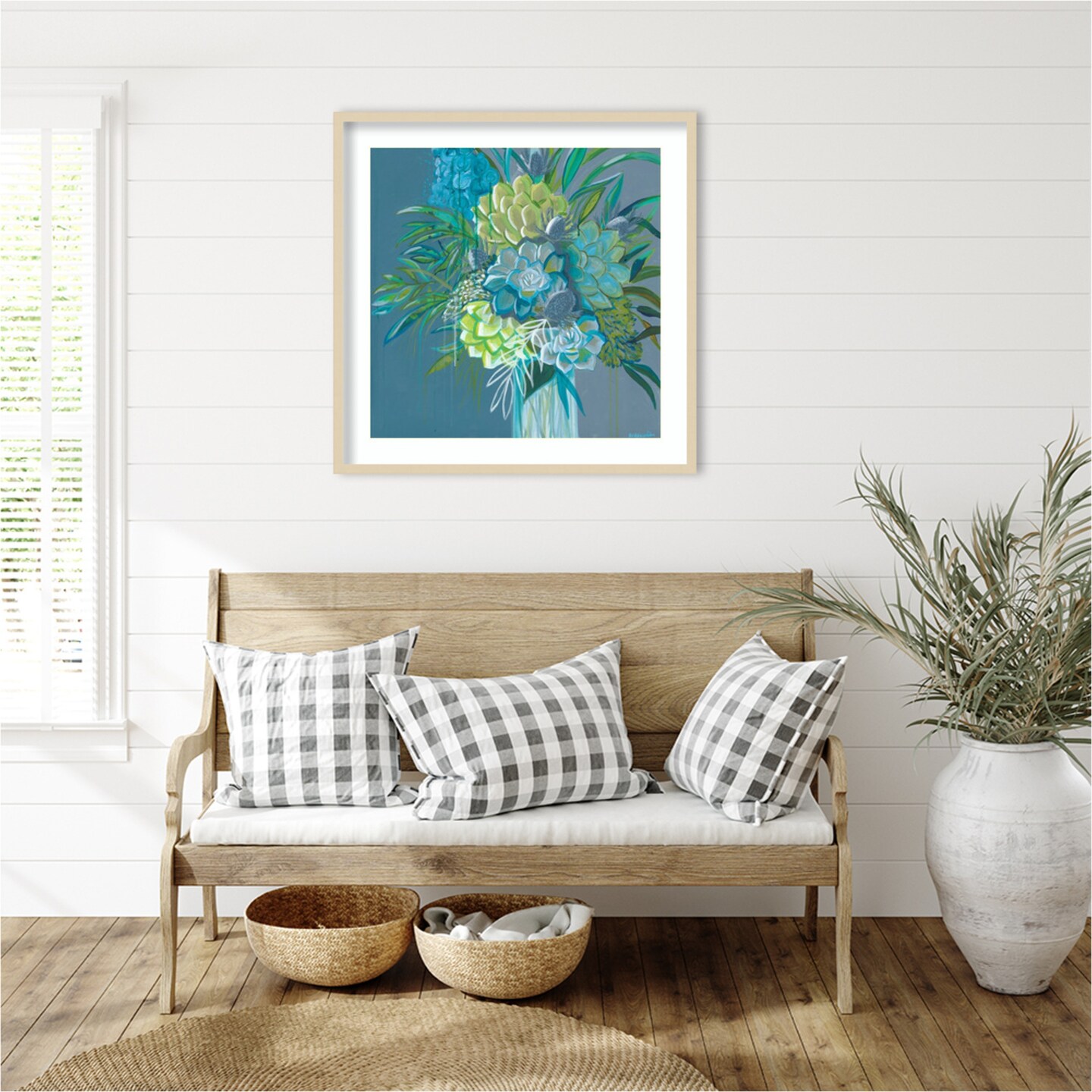 Cool Blues by Fab Funky Wood Framed Wall Art Print