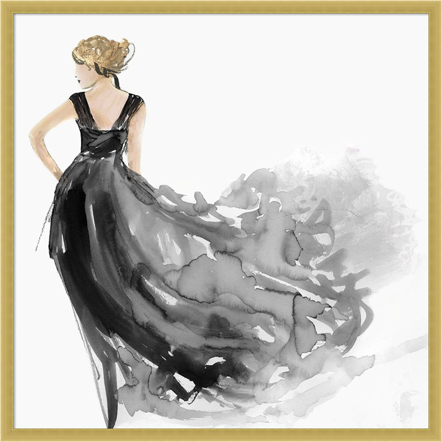 Woman in Black Dress I by Aimee Wilson Wood Framed Wall Art Print, Size: 25  in. W x 25 in. H | Michaels