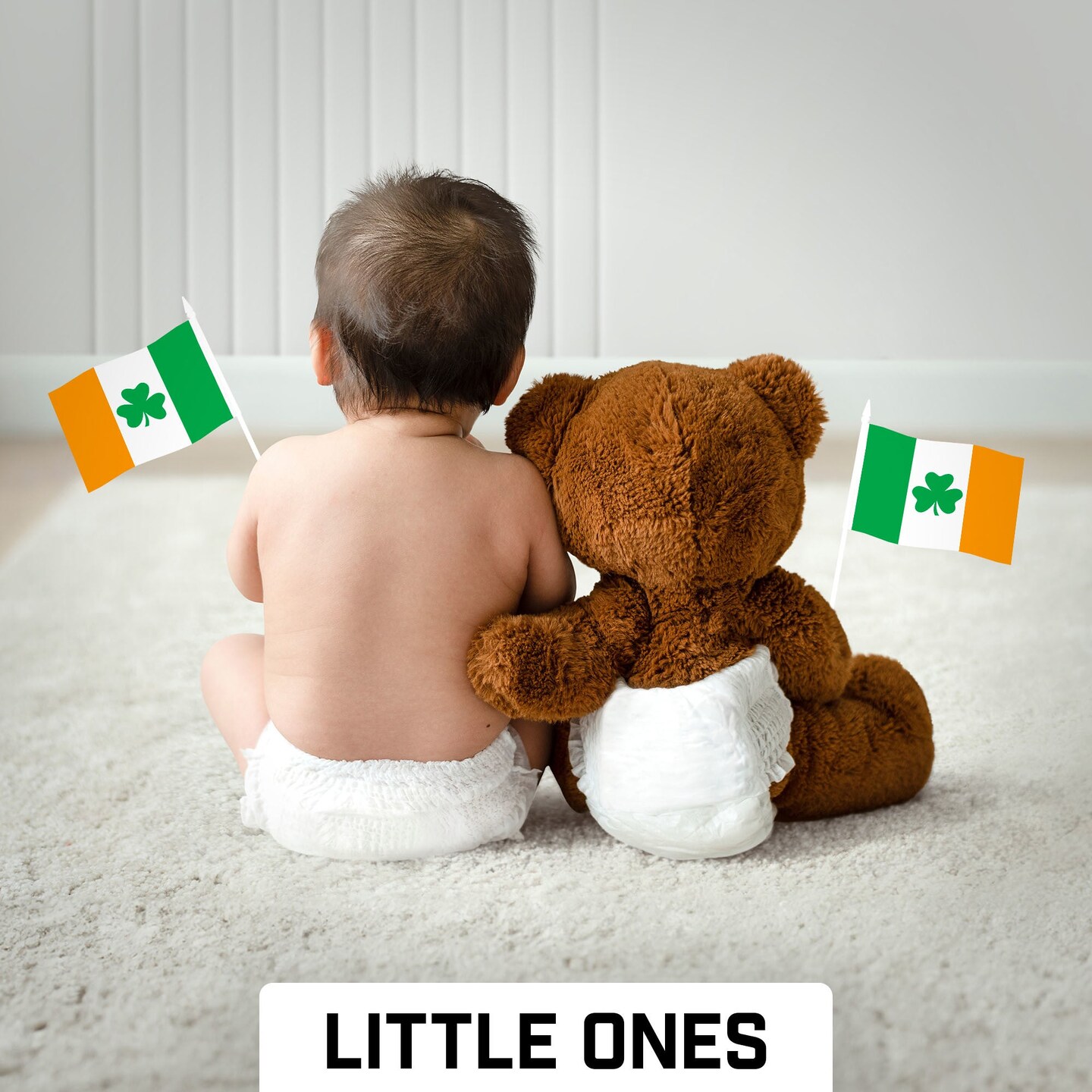 G128 12 Pack Handheld Ireland Shamrock Irish Stick Flags | 4x6 In | Printed 150D Polyester, Country Flag, Solid Plastic Stick, Spear White Tip