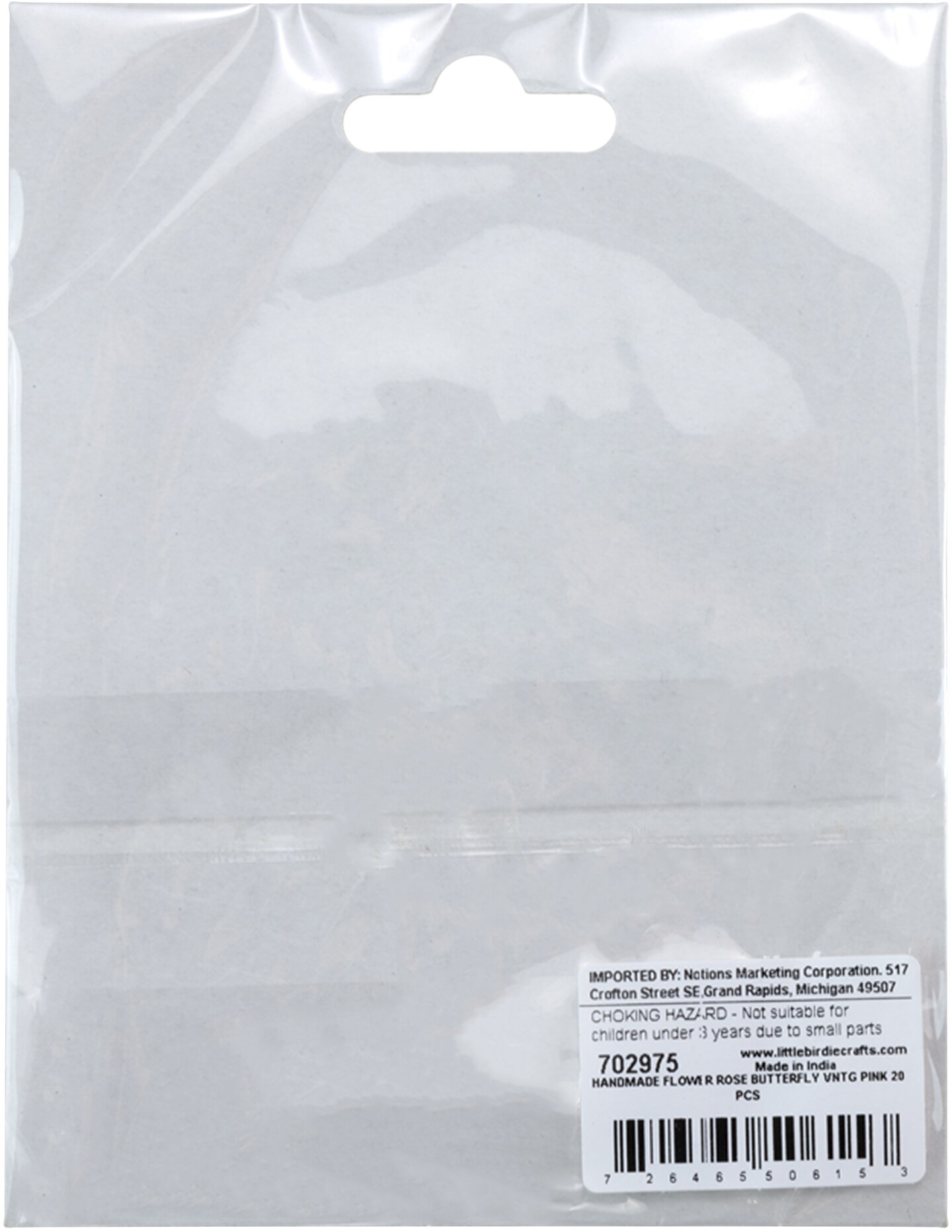 Little Birdie Handmade Roses & Butterflies Flowers 20/Pkg-Vintage Pink