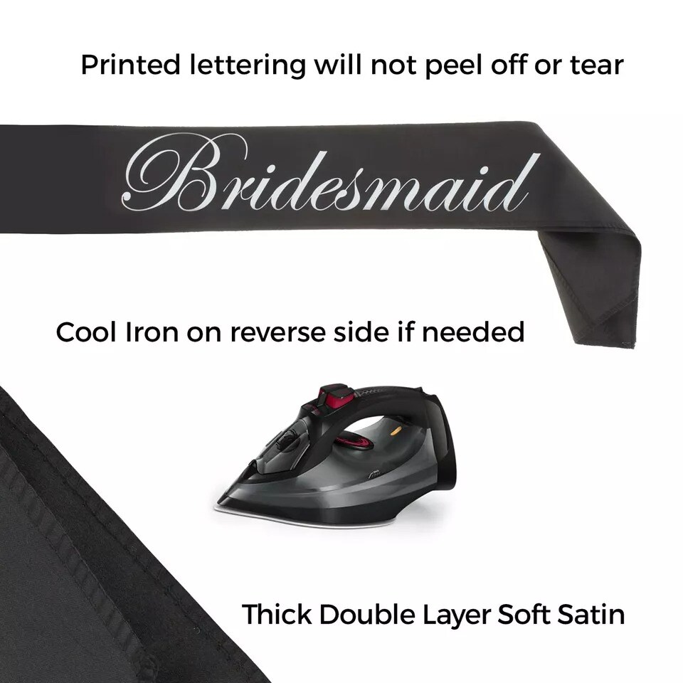 Bridesmaid Sash, Bridal Party for Bachelorette and Bride to Be Sash