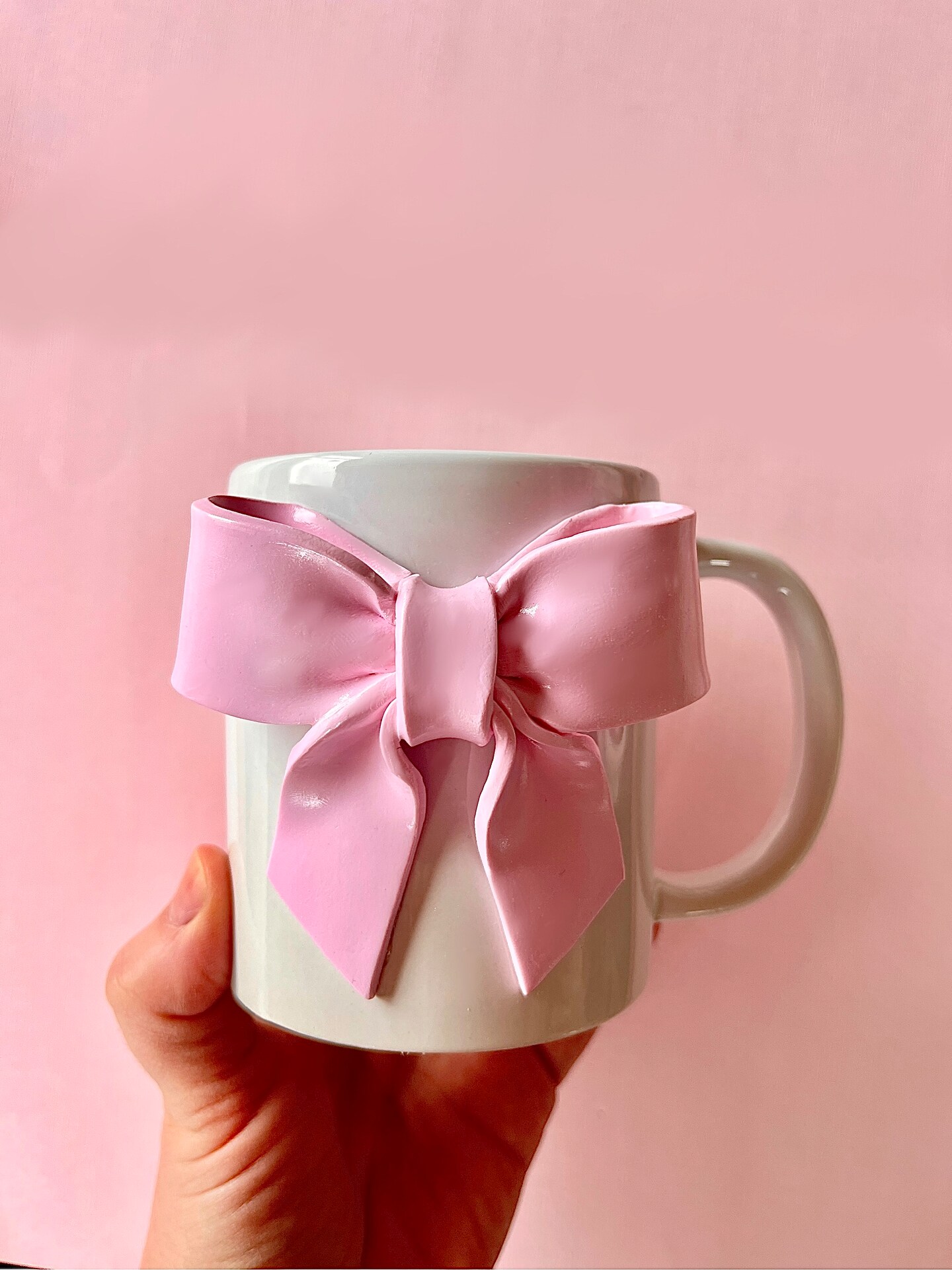 Coquette Pink Bow Mugs, Cute Ceramic Mug, Girly Pop Coffee Mug, Bow Decor, Modern ceramic cup, coffee lover gift, pink ribbons