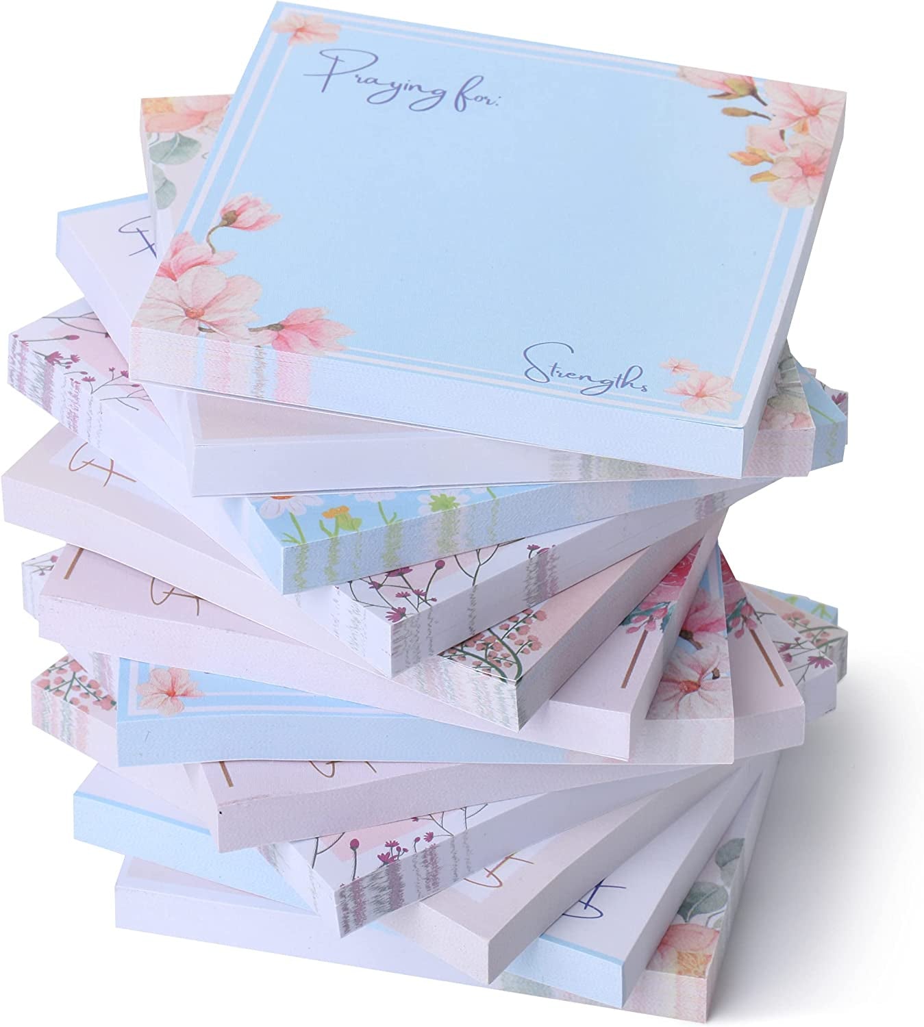 Thenshop 12-Pack 3x3" Sticky Notes - Gradient Pink Vintage Colors, 50 Sheets Per Pad