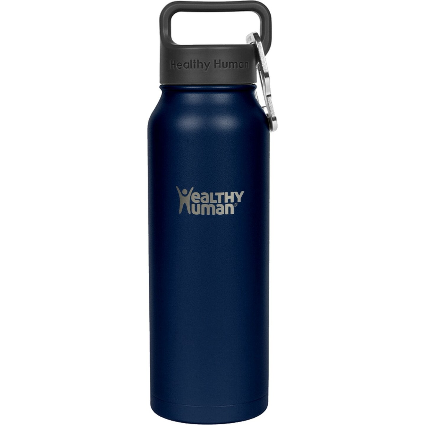 Healthy Human Stainless Steel Water Bottle | Double Walled Vacuum Insulated Water Thermos for Adults | Eco-Friendly Travel Bottles with Leak Proof Lid (Navy Blue, 21 oz/ 621 ML)