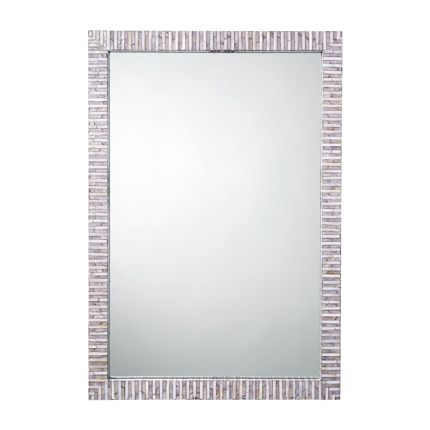 Jamie Young Company Pearl Framed Rectangular Wall Mirror - 38&#x22; - Gray and White