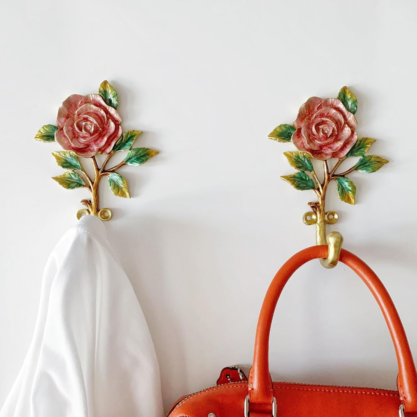 Vintage Flower Shaped Decorative Wall Hooks Rack Hangers for Hanging Clothes Coats Towels Keys Hats