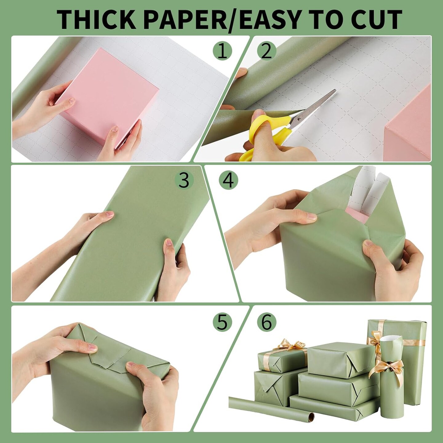 Sage Green Wrapping Paper Roll 17 In X 33 Ft Gift Wrapping