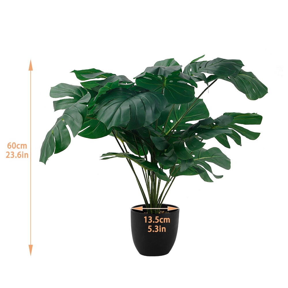 Living Real Looking Artificial Plant in Pot, Faux Plant for Indoor Decor, Green Potted Plant