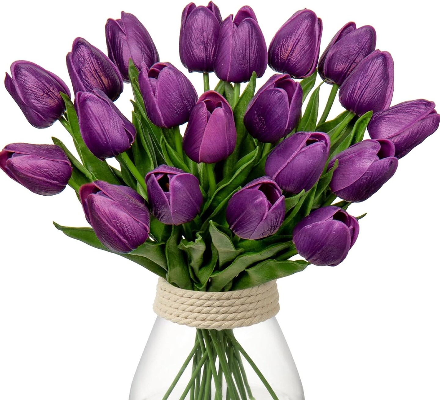 20 Pcs Purple Tulips Artificial Flowers Real Touch Fake Tulips