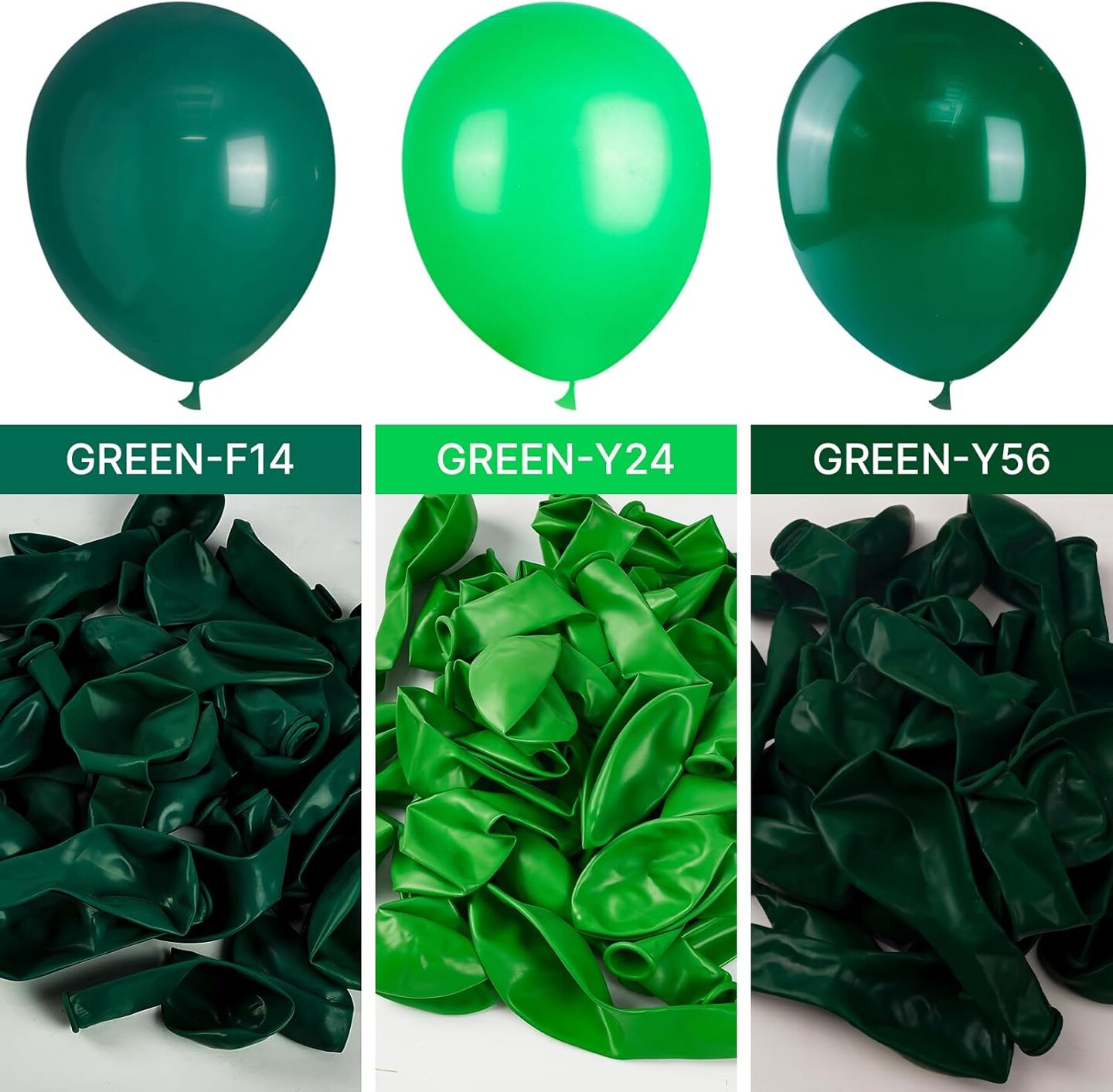 Hunter Green Balloons, 140 pcs Dark Green Balloons Different Sizes Pack of 18 Inch 12 Inch 10 Inch 5 Inch Deep Green Balloons for Balloon Garland Balloon Arch as Party Decorations, Green-Y56