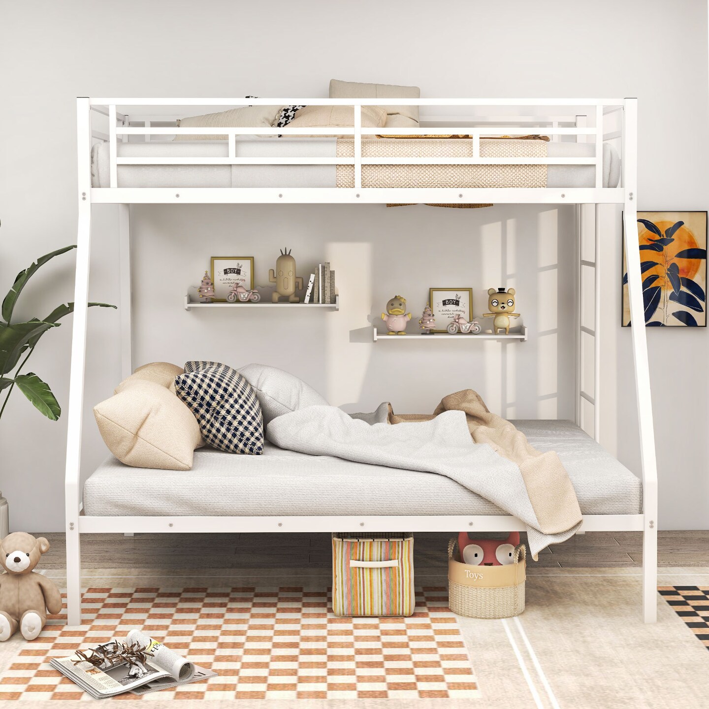 Metal Slatted Bed Frame for Teens Adults Noise-Free No Box Spring Required