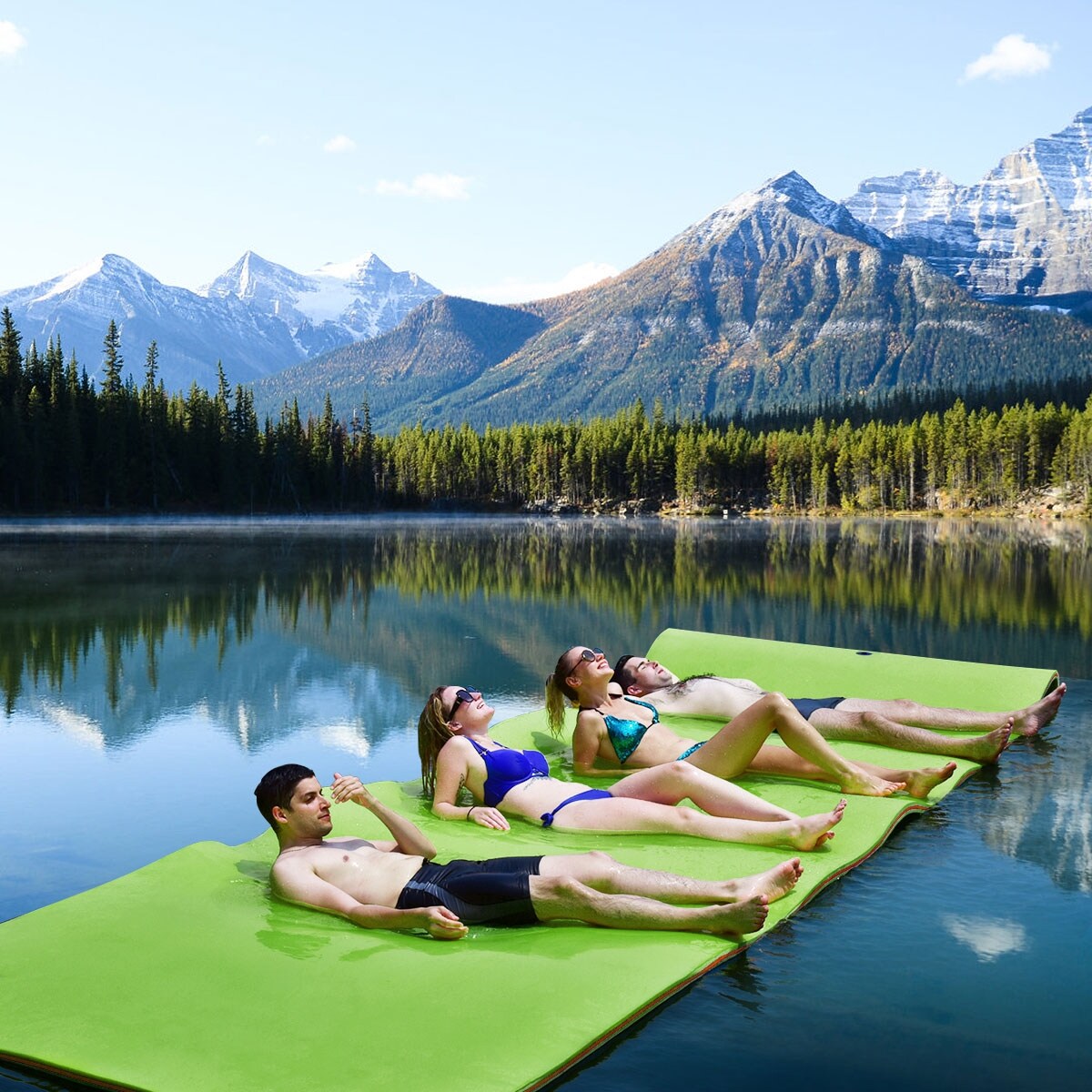 XPE Foam Floating Water Pad for 4-6 People, Anti-Puncture and Easy Storage