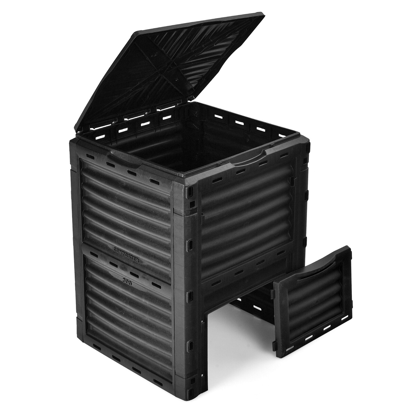 80-Gallon PP Composter Bin with Ventilation and Easy Access Door