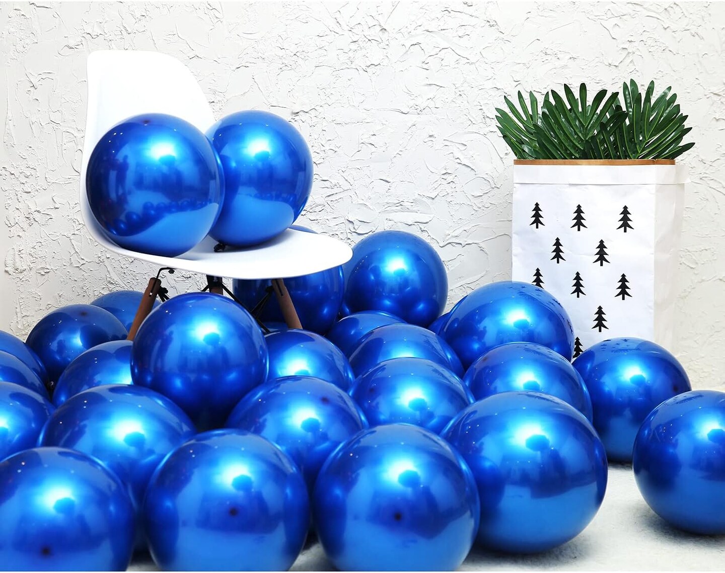 Metallic Royal Blue Balloons 50pcs 10 inch Metallic Blue Balloons Double Layer Blue Balloons are More Durable Suitable for Wedding Birthday Party Balloon Decoration