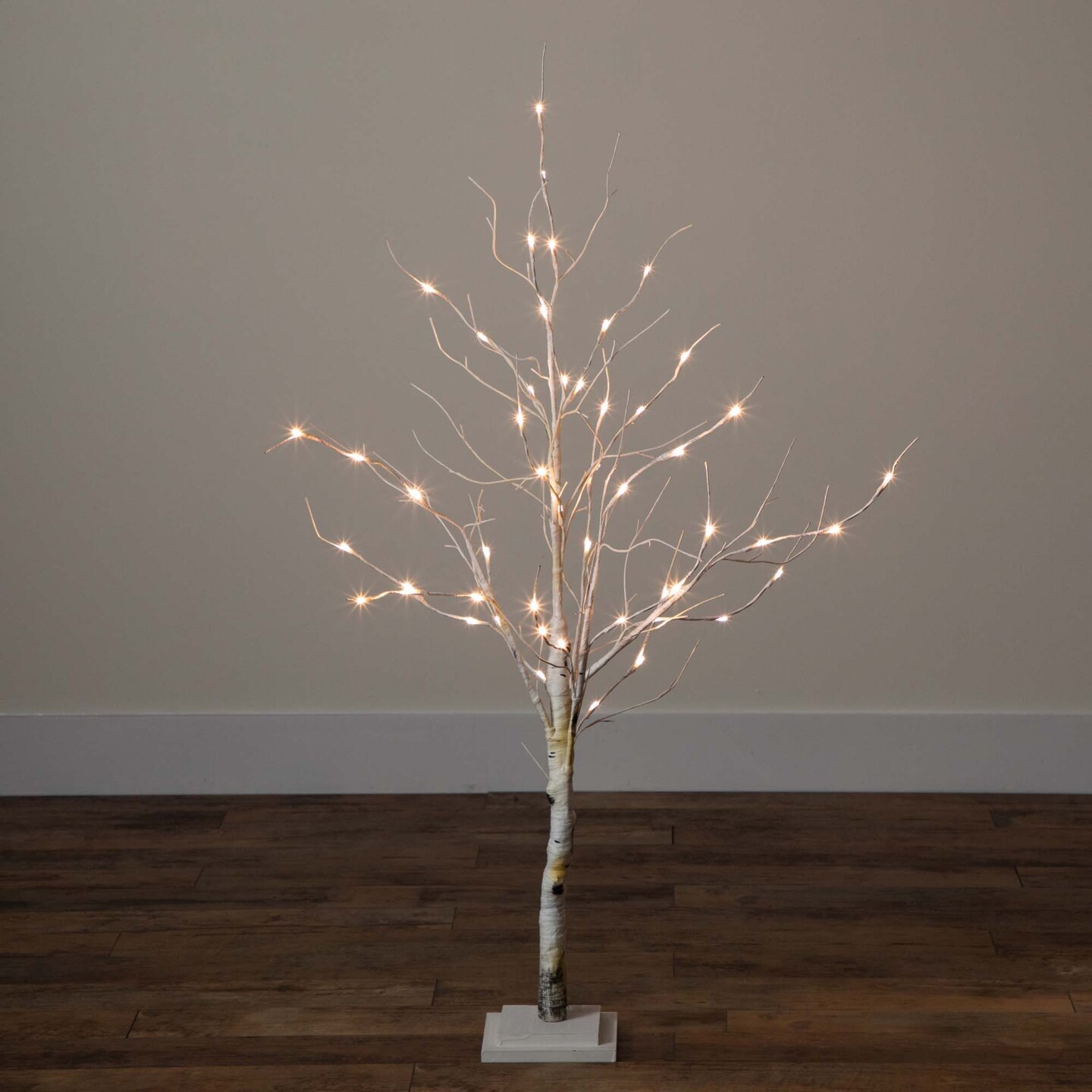 Nearly Natural Pre-Lit Birch Artificial Christmas Tree - 4' - Warm White LED Lights