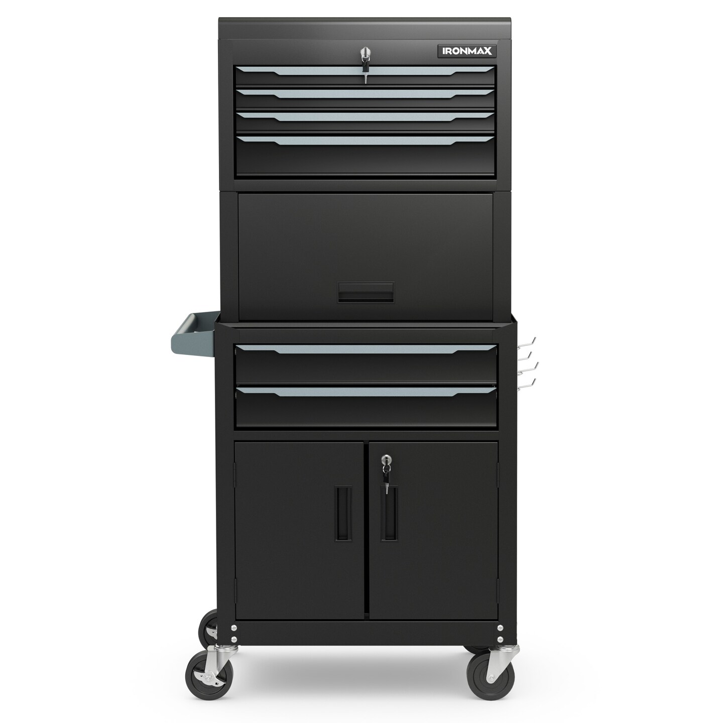 3-in-1 Rolling Tool Chest Storage Cabinet with Universal Wheels and 6 Different Size Drawers