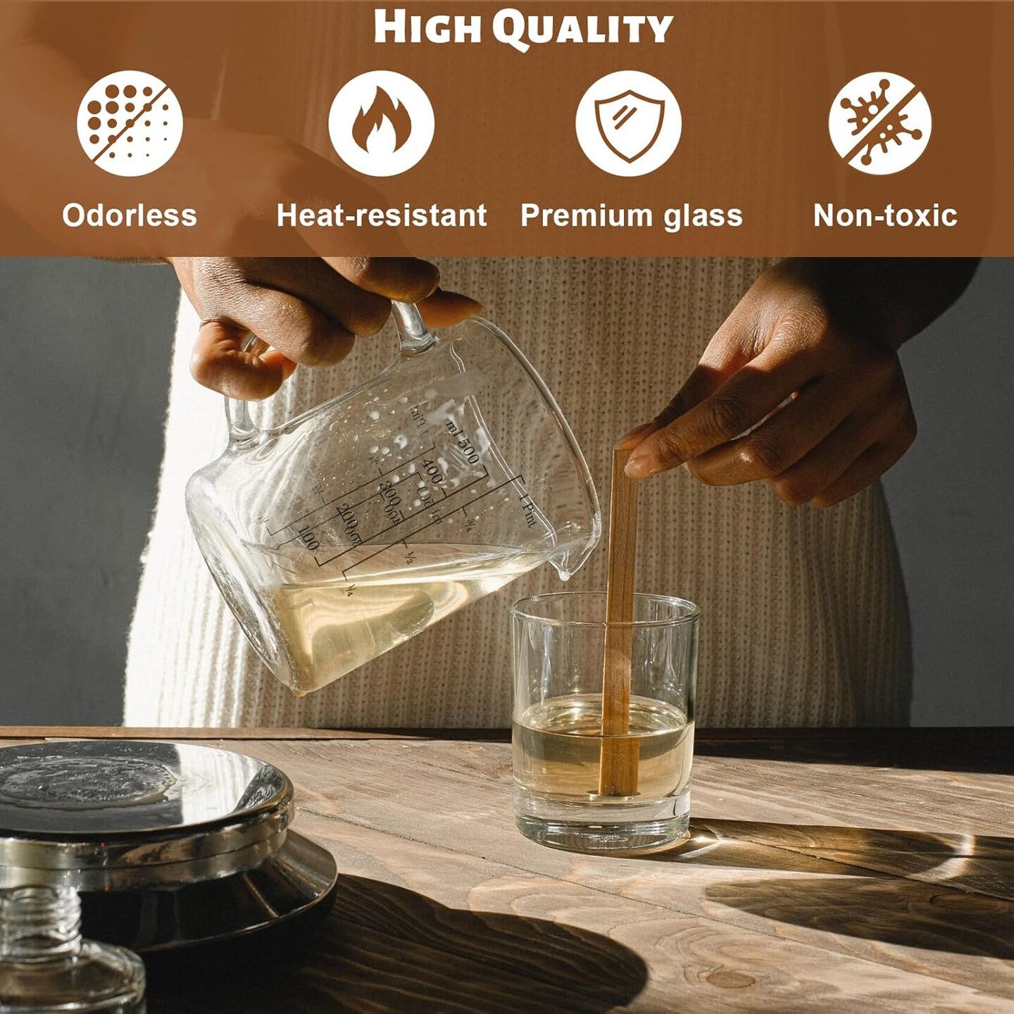 12 Pack 10 OZ Clear Glass Candle Jars, Glass Candle Making Jars with Bamboo Lids, Empty Clear Glass Candle Jars, Bulk Candle Containers for Making Candles - Dishwasher Safe