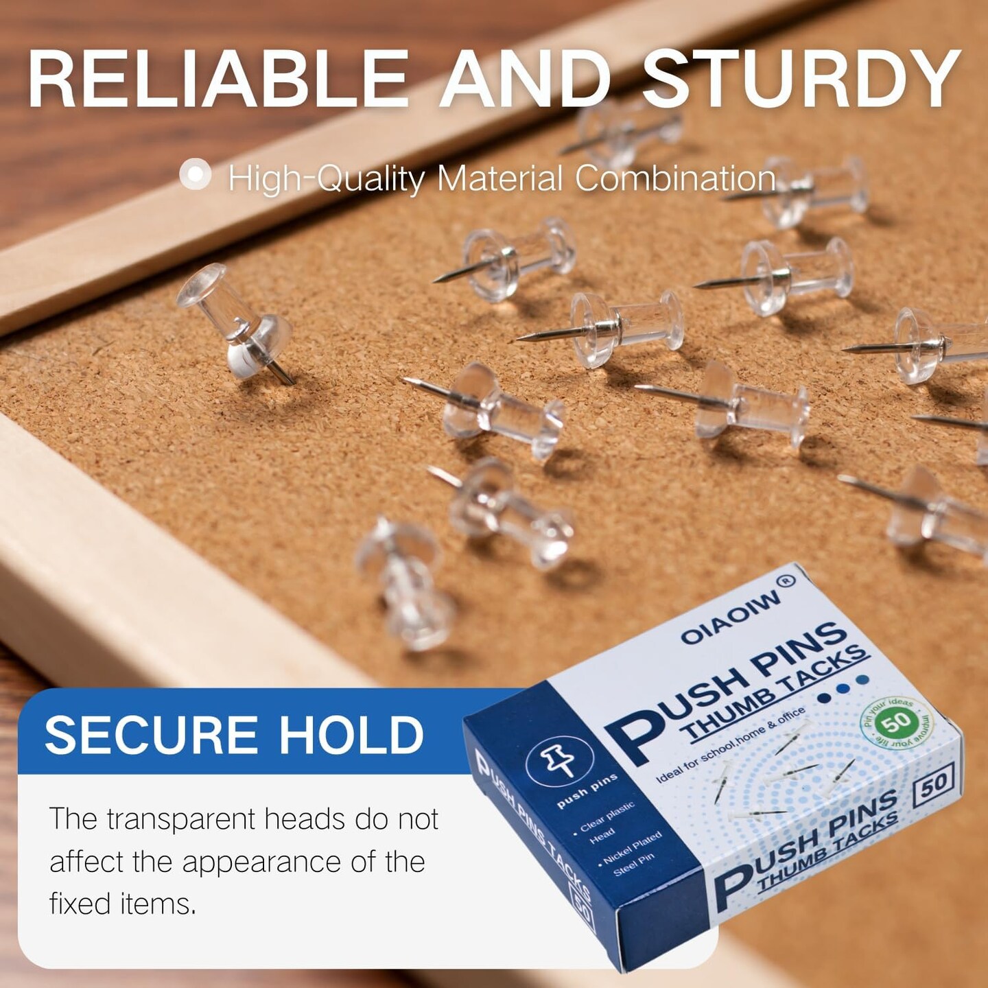 300 pcs clear push pins thumbtacks for bulletin boards and walls