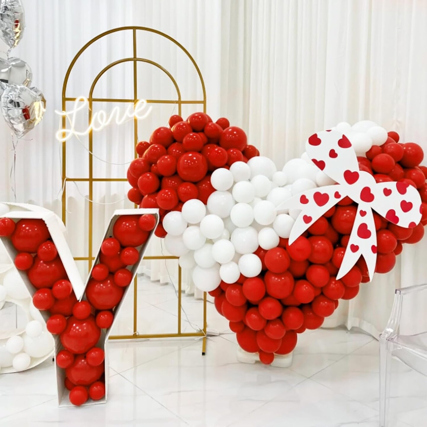 100pcs Red and white balloons 12 Inch Thickened Latex Red white Balloons for Valentine&#x27;s Day Birthday Wedding Mother&#x27;s Day Christmas Party Decorations