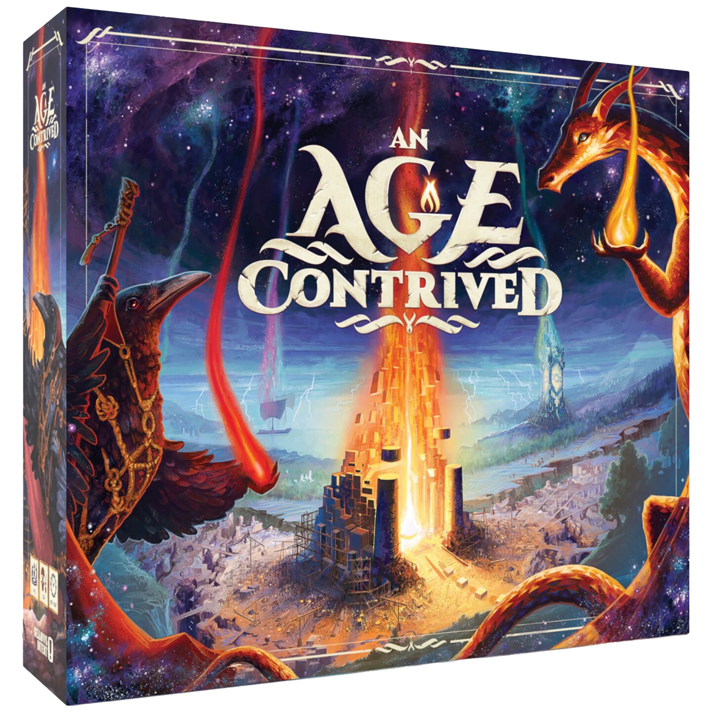 Bellows Intent: An Age Contrived - Competitive Board Game of Engine Building &#x26; Fantasy Gods, Area Majority Game, Euro-Game, Ages 12+, 1-5 Players