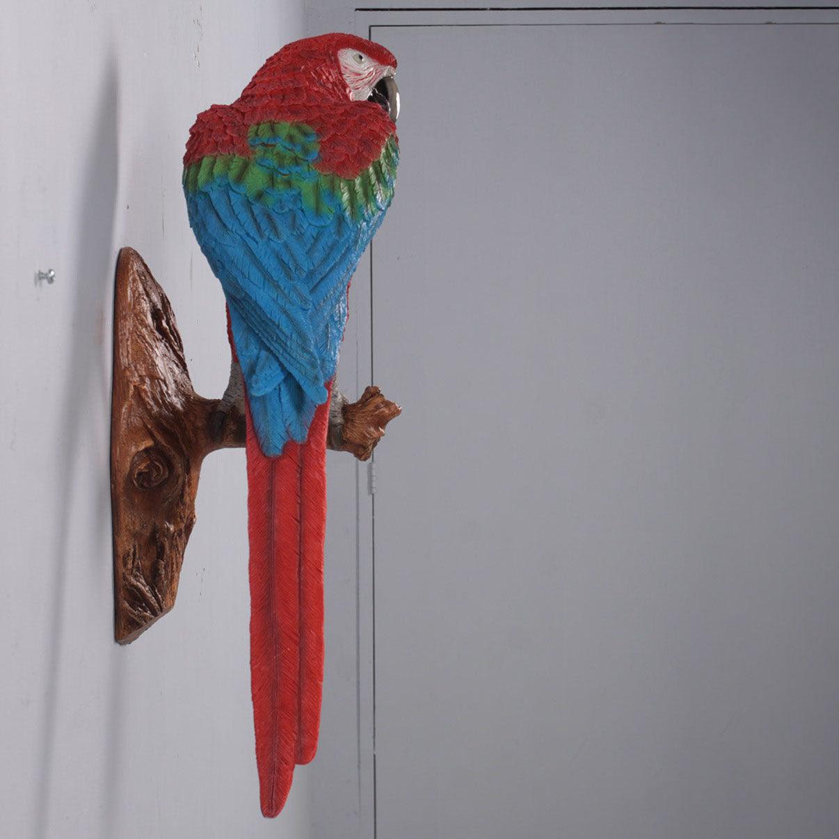 Red Macaw Parrot Wall Decor Life Size Statue