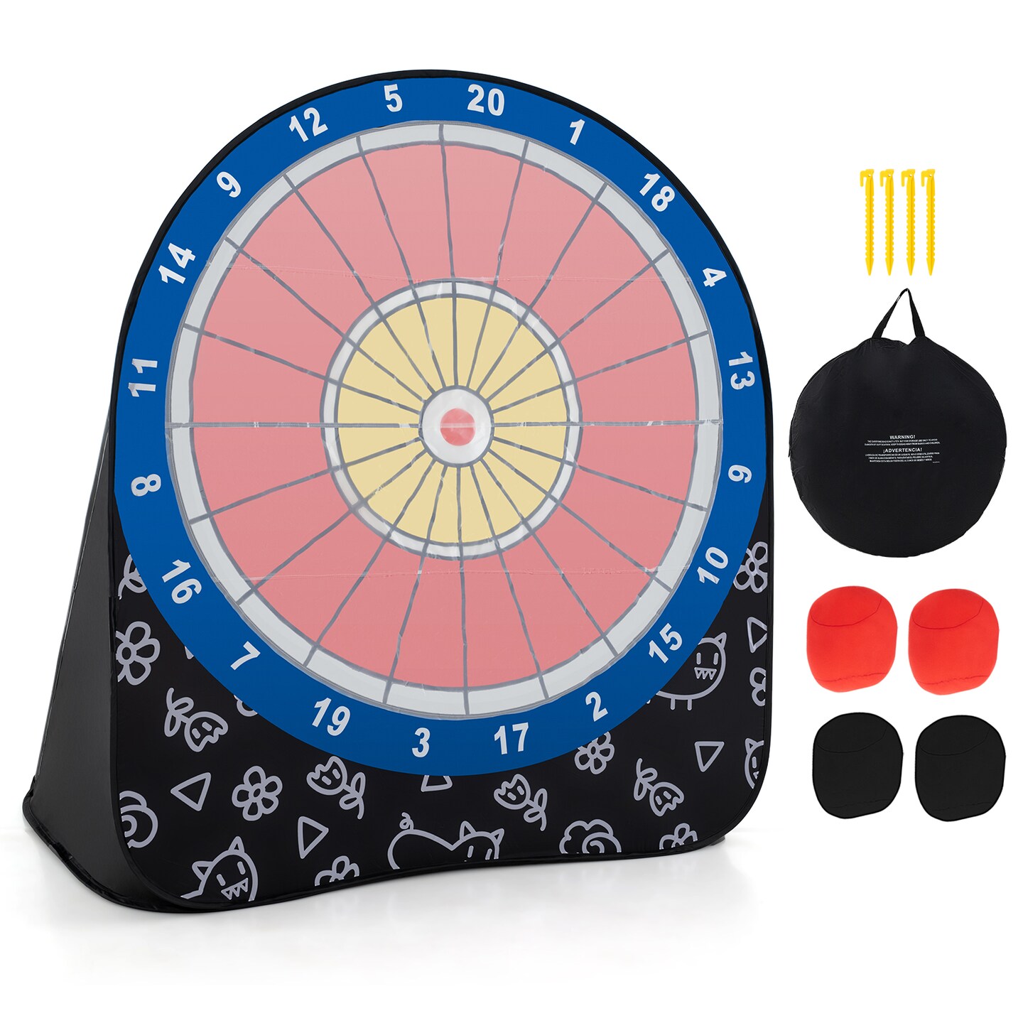 Portable Giant Kick Dartboard Soccer Game Includes Sticky Balls and Carry Bag for Kids and Adults