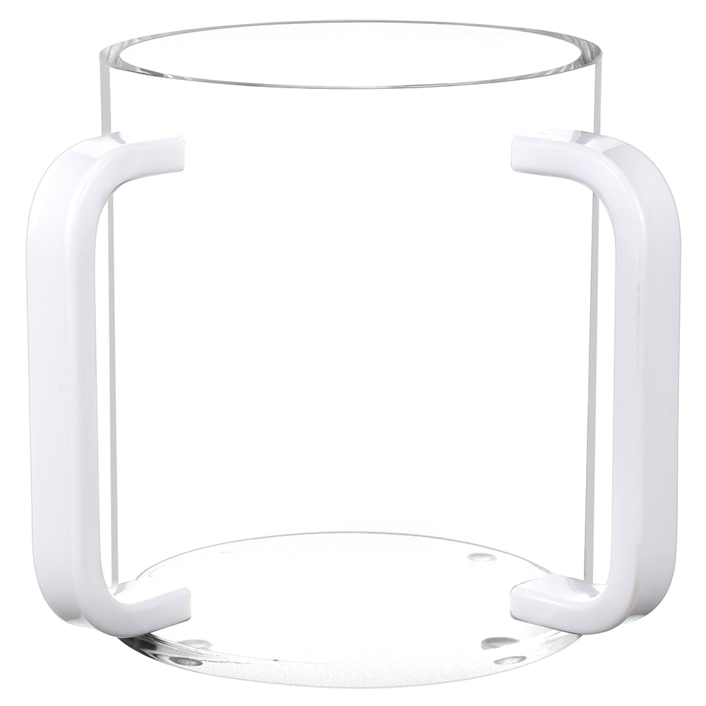 Lucite Clear Wash Cup with White Handles