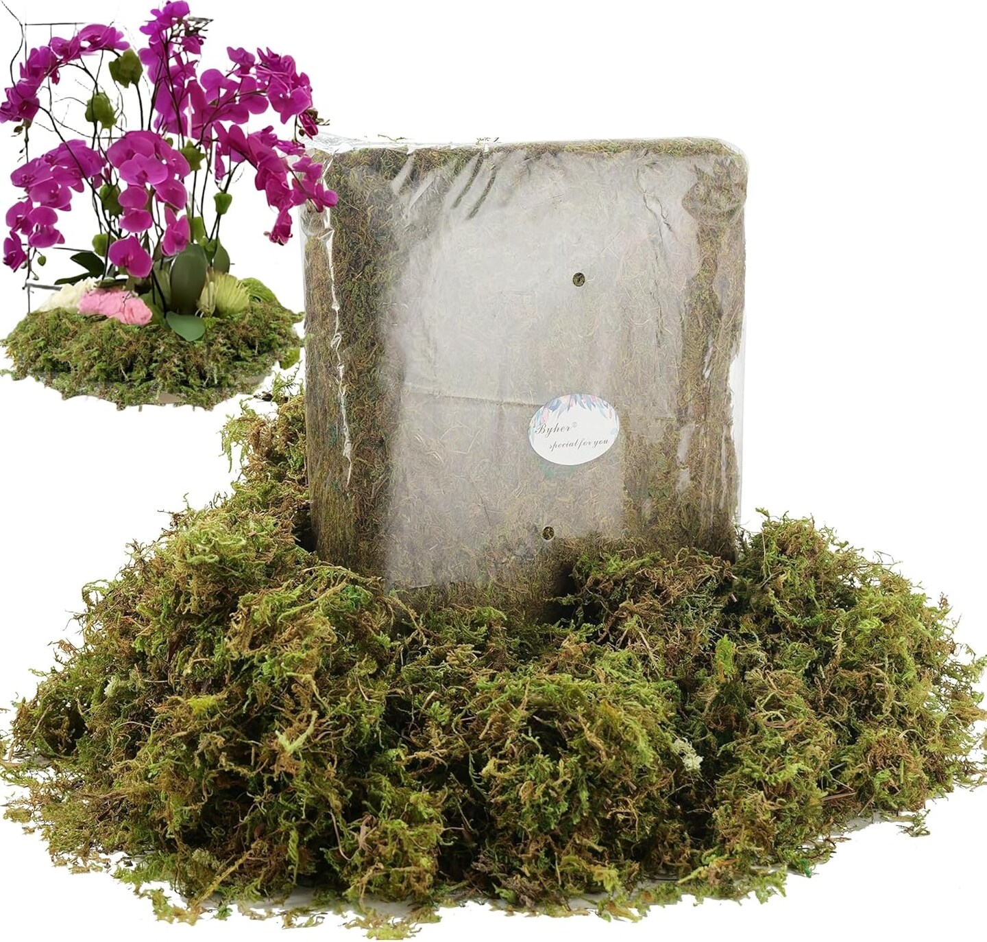 Fake Moss for Potted Plants Indoor, Artificial Moss for DIY Crafts, Faux Decroative Moss for Fake Plants Home &#x26; Garden Wedding Decor