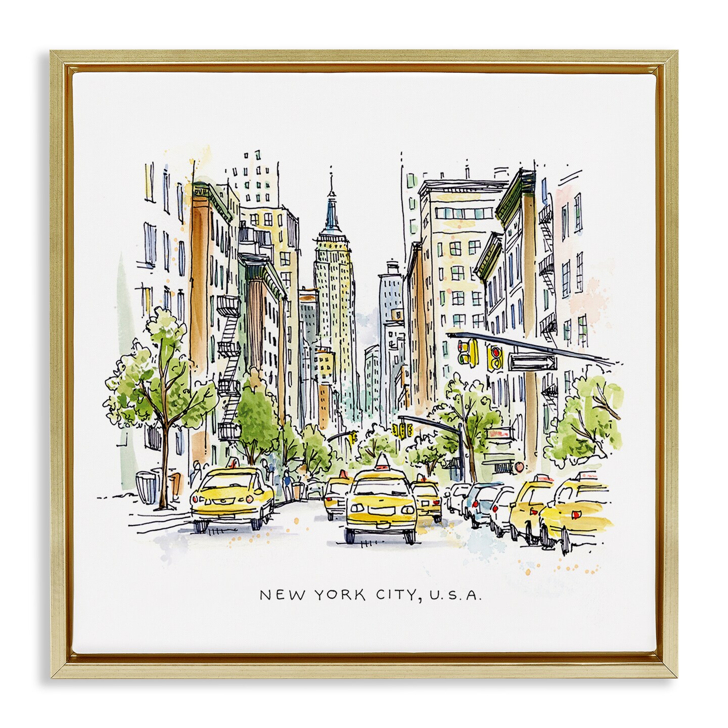 Stupell Industries New York City View Floating Frame By Angela Steahling