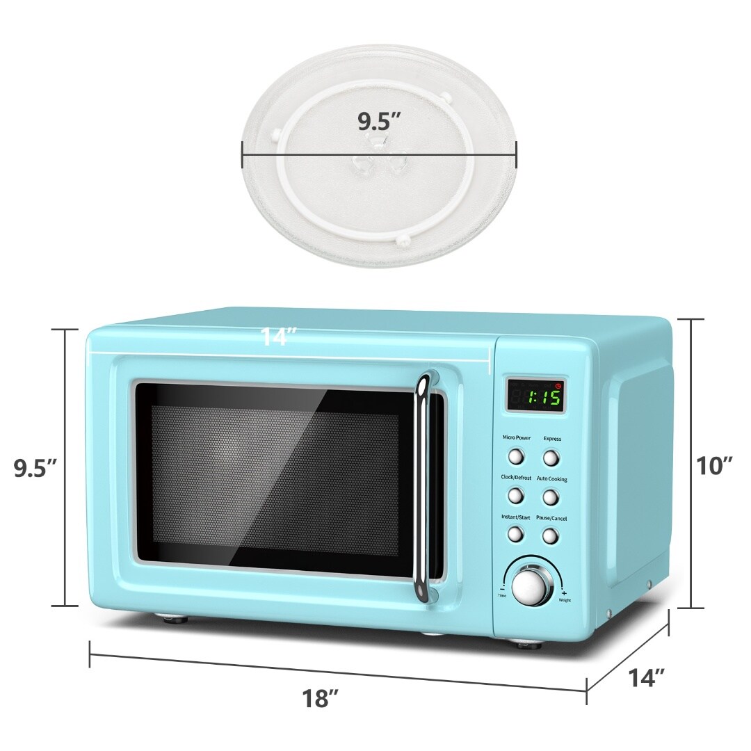 700W Countertop Microwave Oven Retro Style 20L with Auto Cooking & LED Display