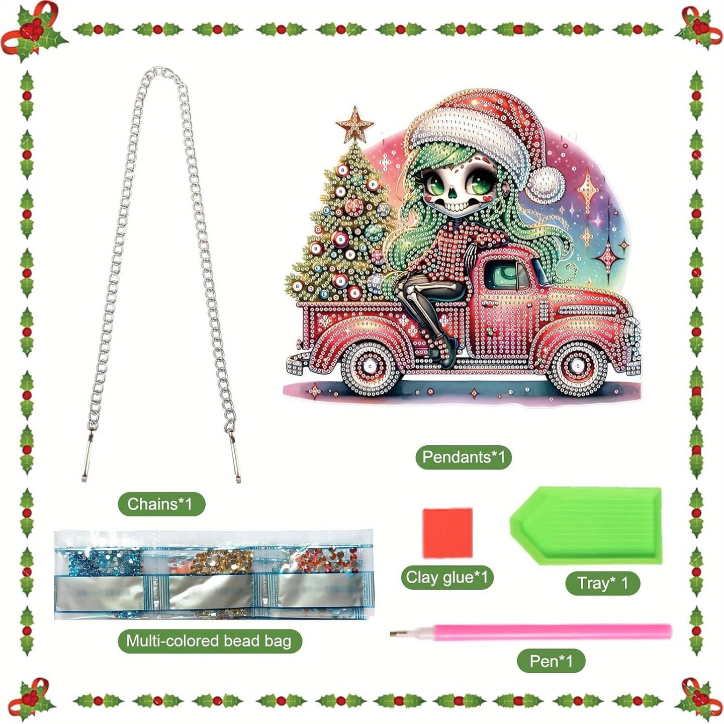 5D DIY Diamond Painting Pendant kit, Coach Christmas Tree