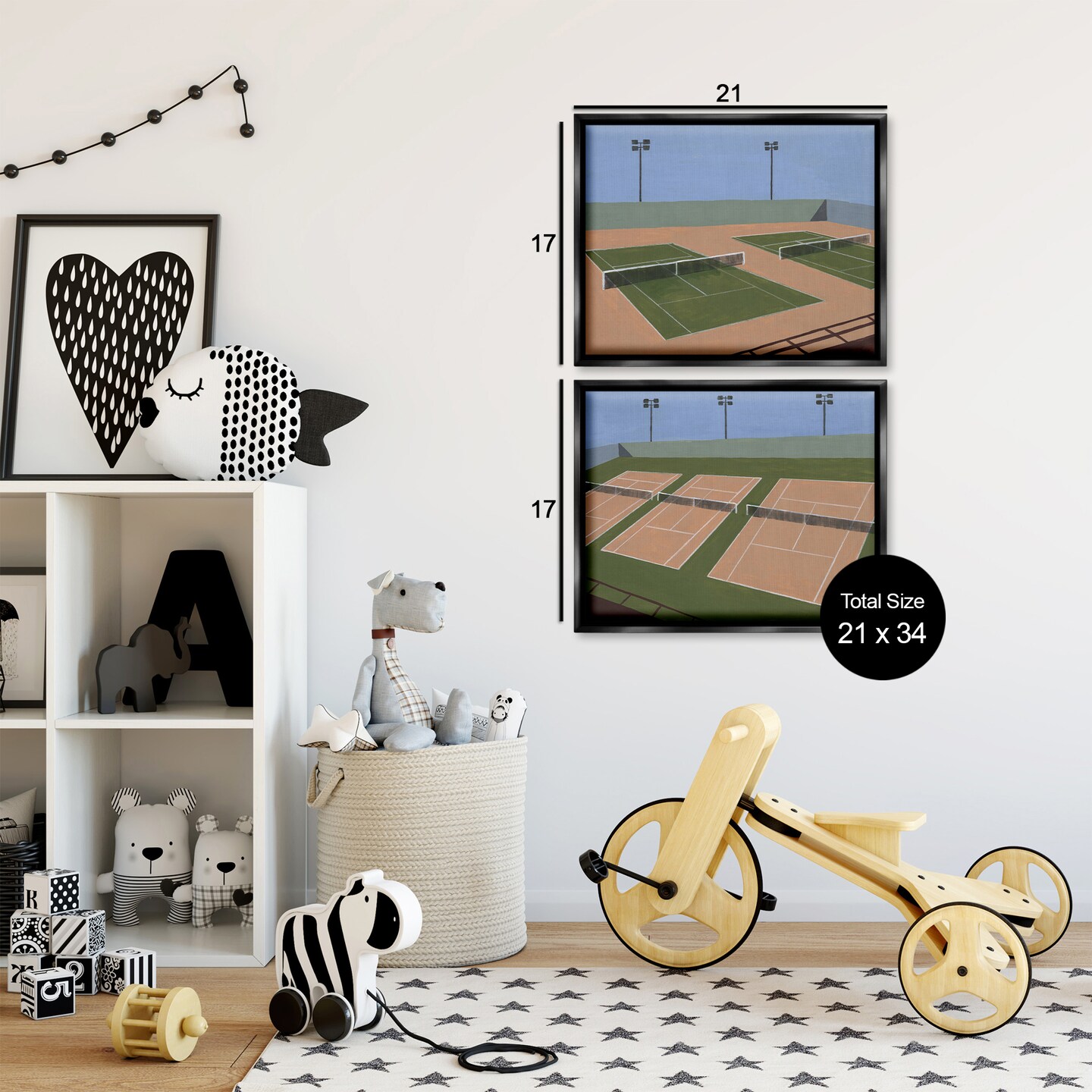 Stupell Industries Competitive Tennis Courts 2pc Floating Frame Set By Michael Willett