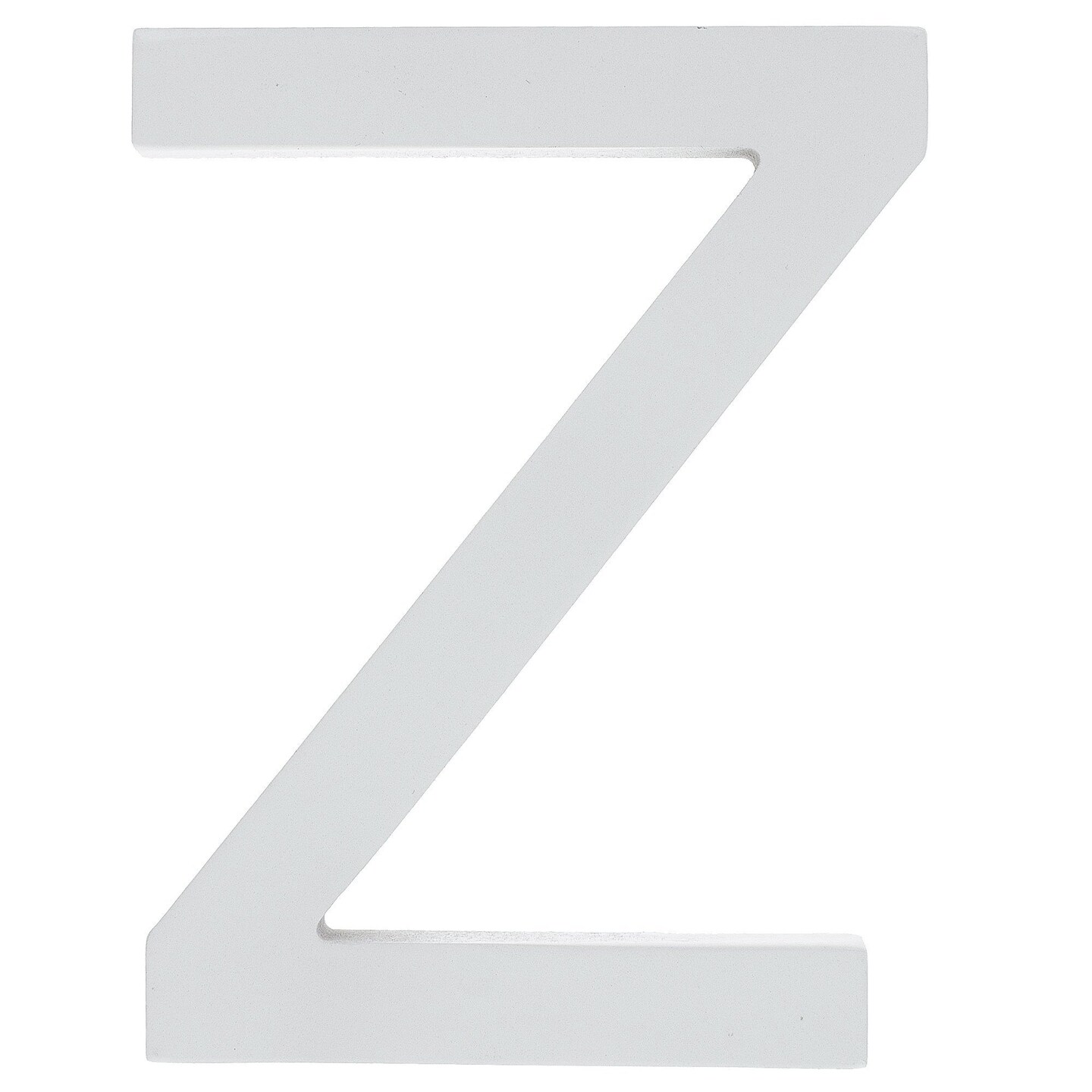 Arial Font White Painted MDF Wood Letter Z (6 Inches)