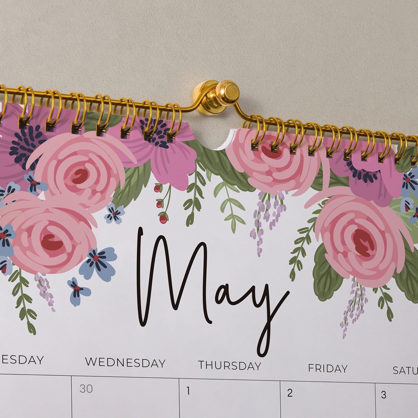 2025-2026 Calendar - Jokotha Wall Calendar 2025, Calendar Runs From Jan 2025 - Jun 2026, 15&#x22; x 12&#x22;, Twin-Wire Binding, Hanging Hook, Floral Design