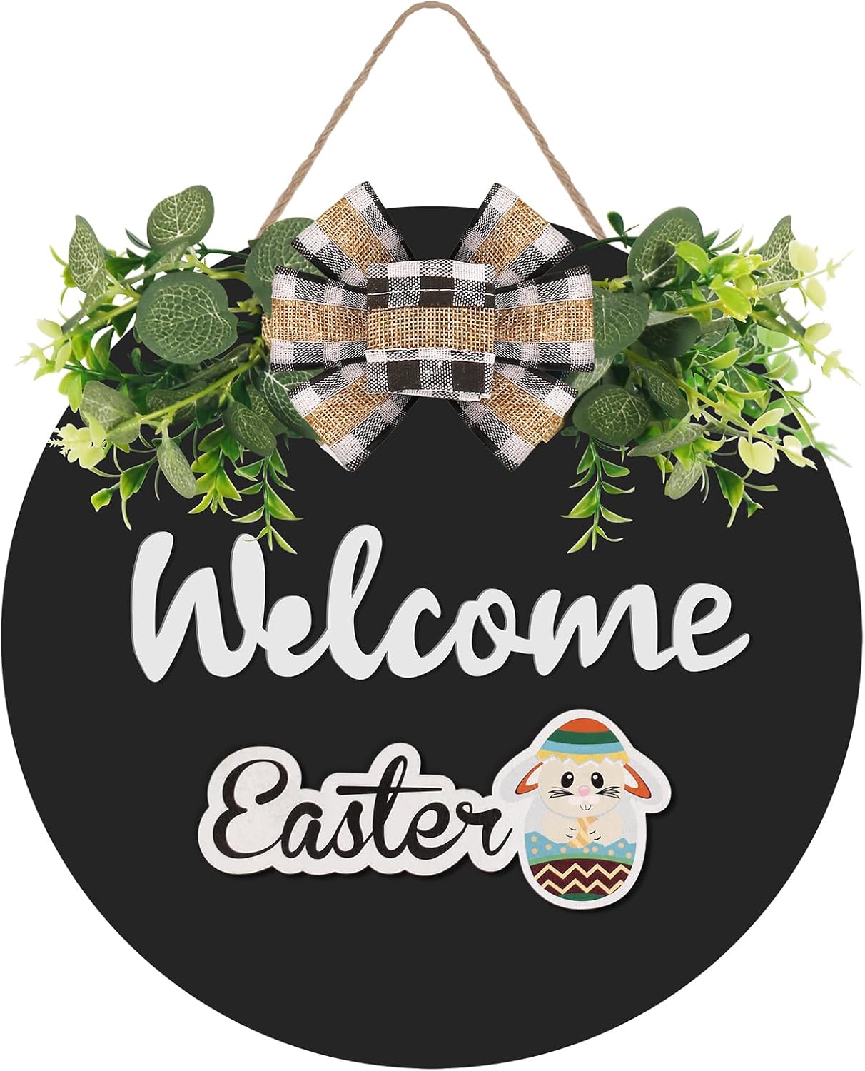 Interchangeable Wooden Seasonal Black Welcome Sign
