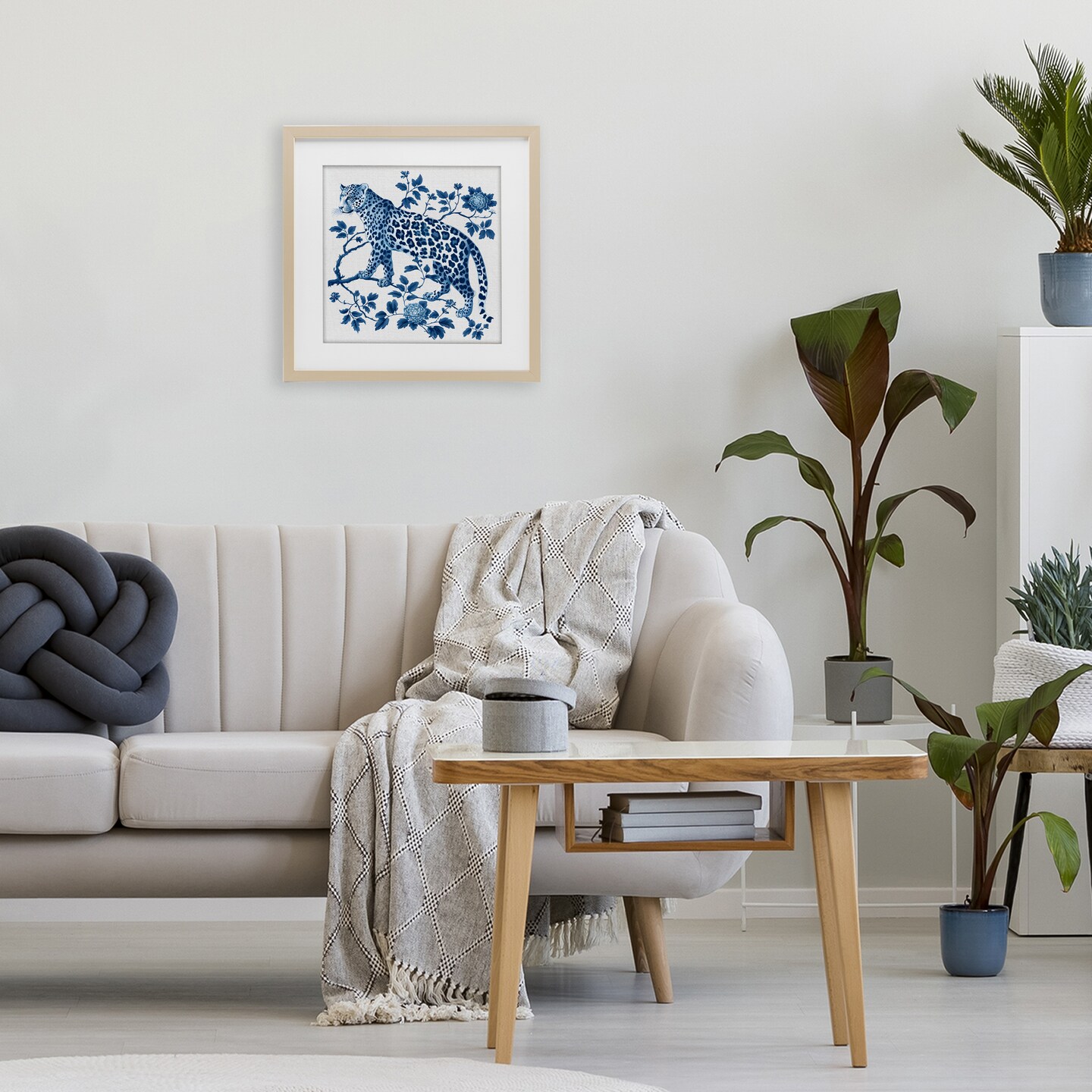 Stupell Industries Traditional Ornate Floral Leopard Framed Print Under Glass, design by Lettered and Lined