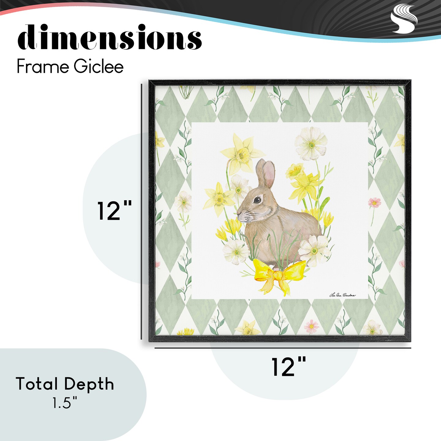 Stupell Industries Mother Bunny on Green Argyle Framed Giclee, design by Lee Ann Sanders