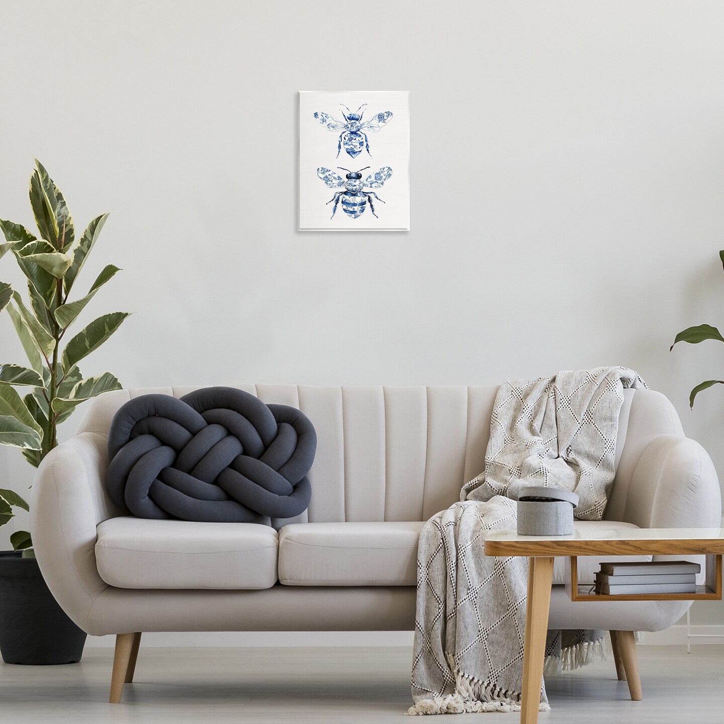 Stupell Industries Toile Patterned Bees Wall Plaque, design by Lettered and Lined