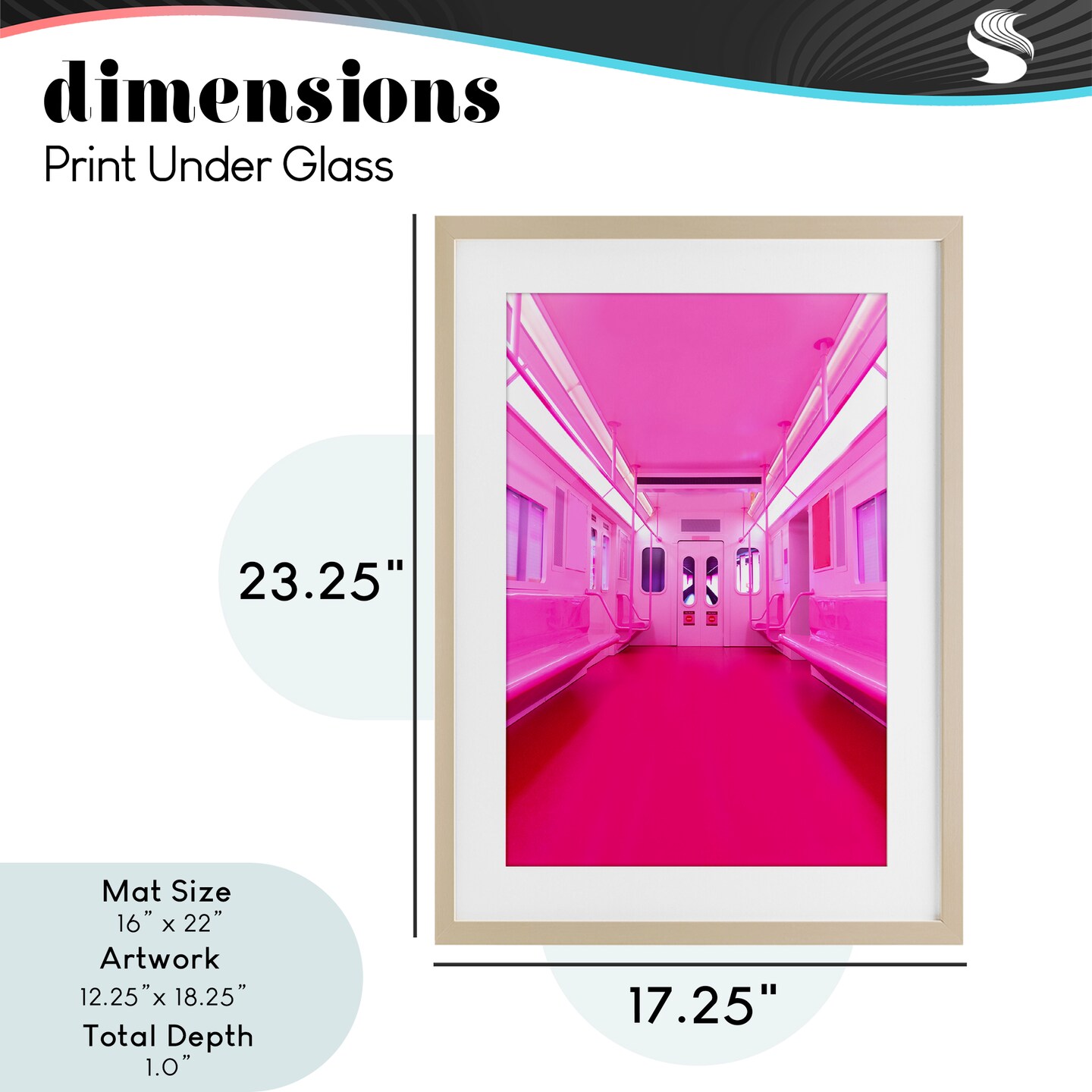 Stupell Industries Futuristic Pink Tone Subway Framed Print Under Glass, design by LISH Creative