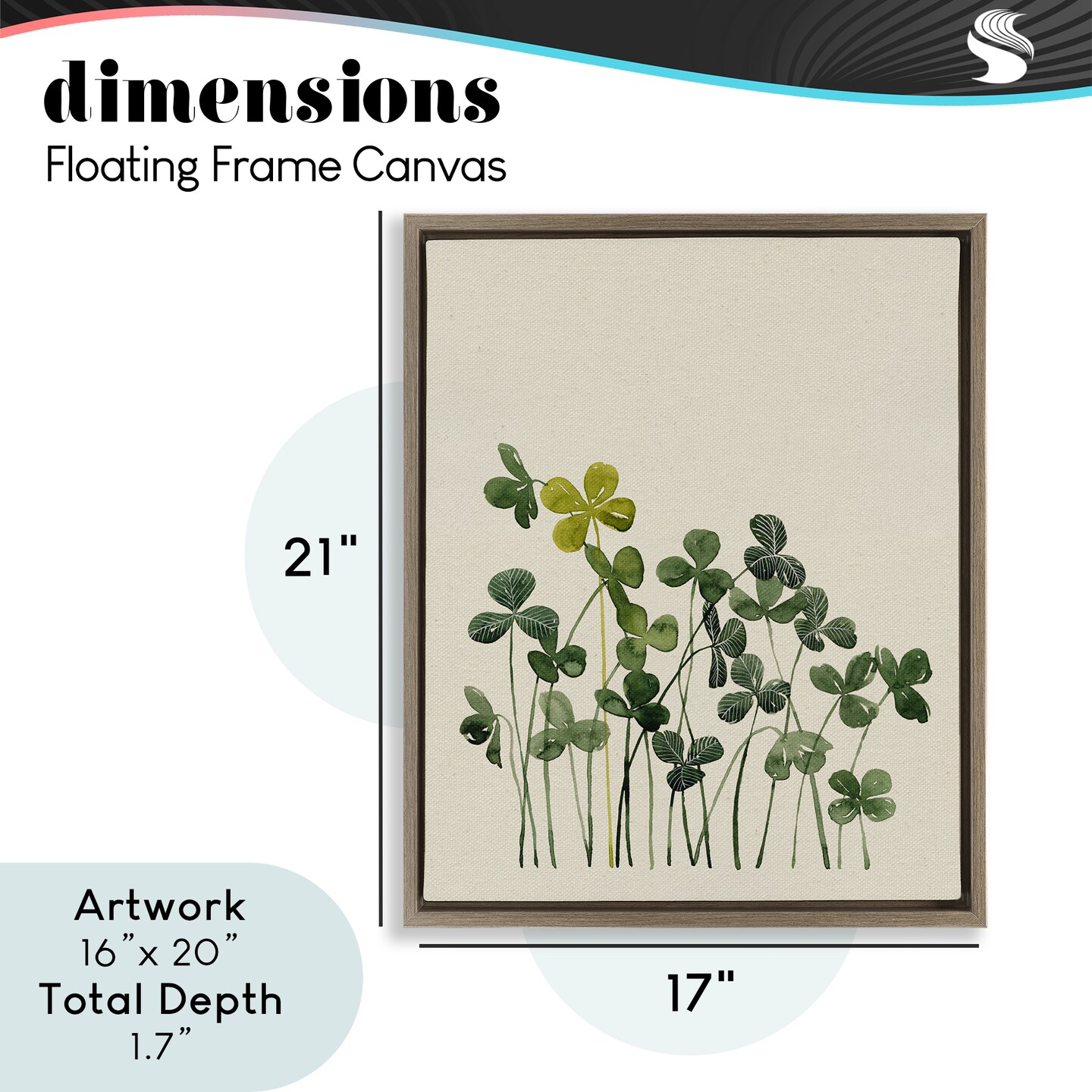 Stupell Industries Hidden Gems Clovers Floating Frame, design by Grace Popp