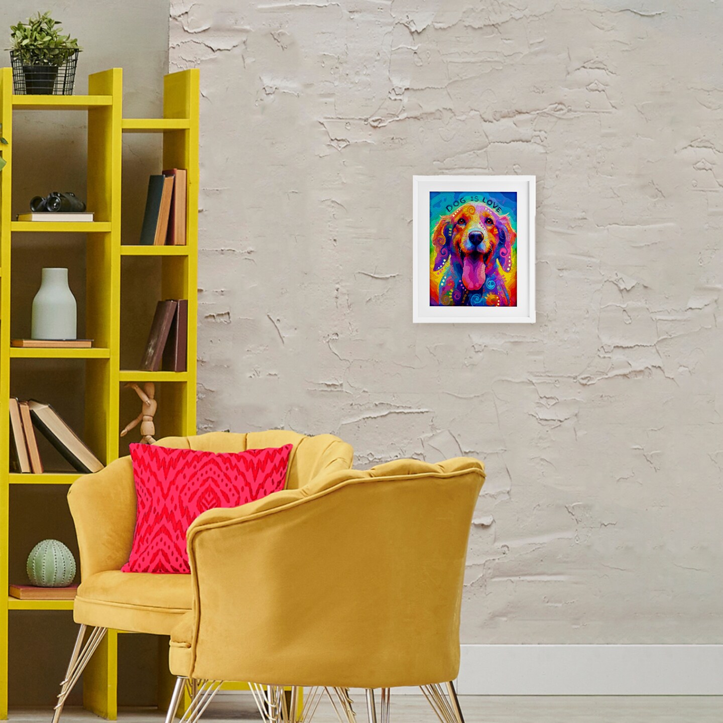 Stupell Industries Dog Is Love Swirled Pattern Framed Print Under Glass, design by Dean Russo- Evolution Collection
