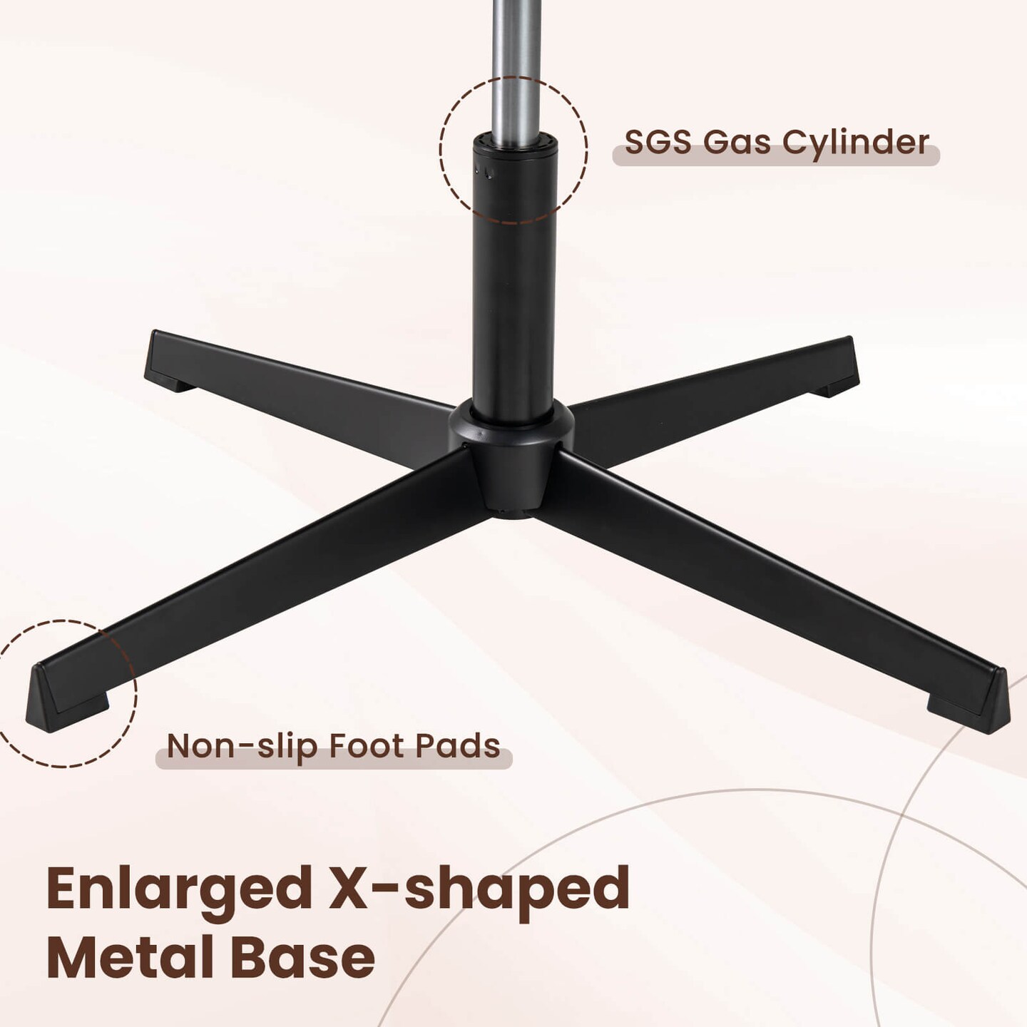 Costway Armless Office Desk Chair Modern Swivel Vanity Chair with Adjustable Height Grey/Brown/Beige