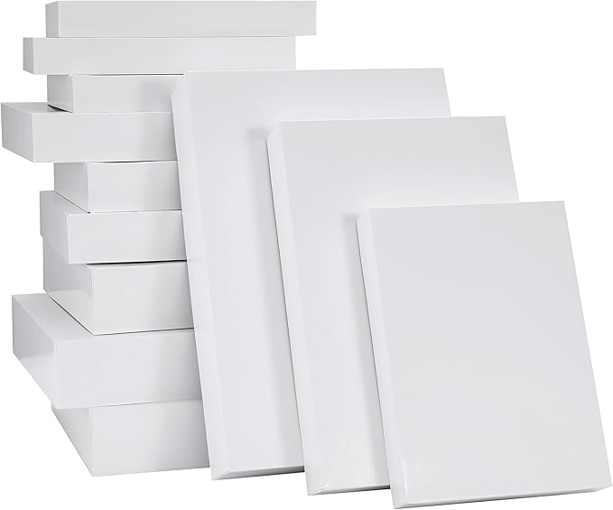 12 Pack Assorted Sizes(4 Boxes 11", 4 Boxes 14", 4 Boxes 16") White Gift Boxes With Lids For Christmas, Birthdays and more