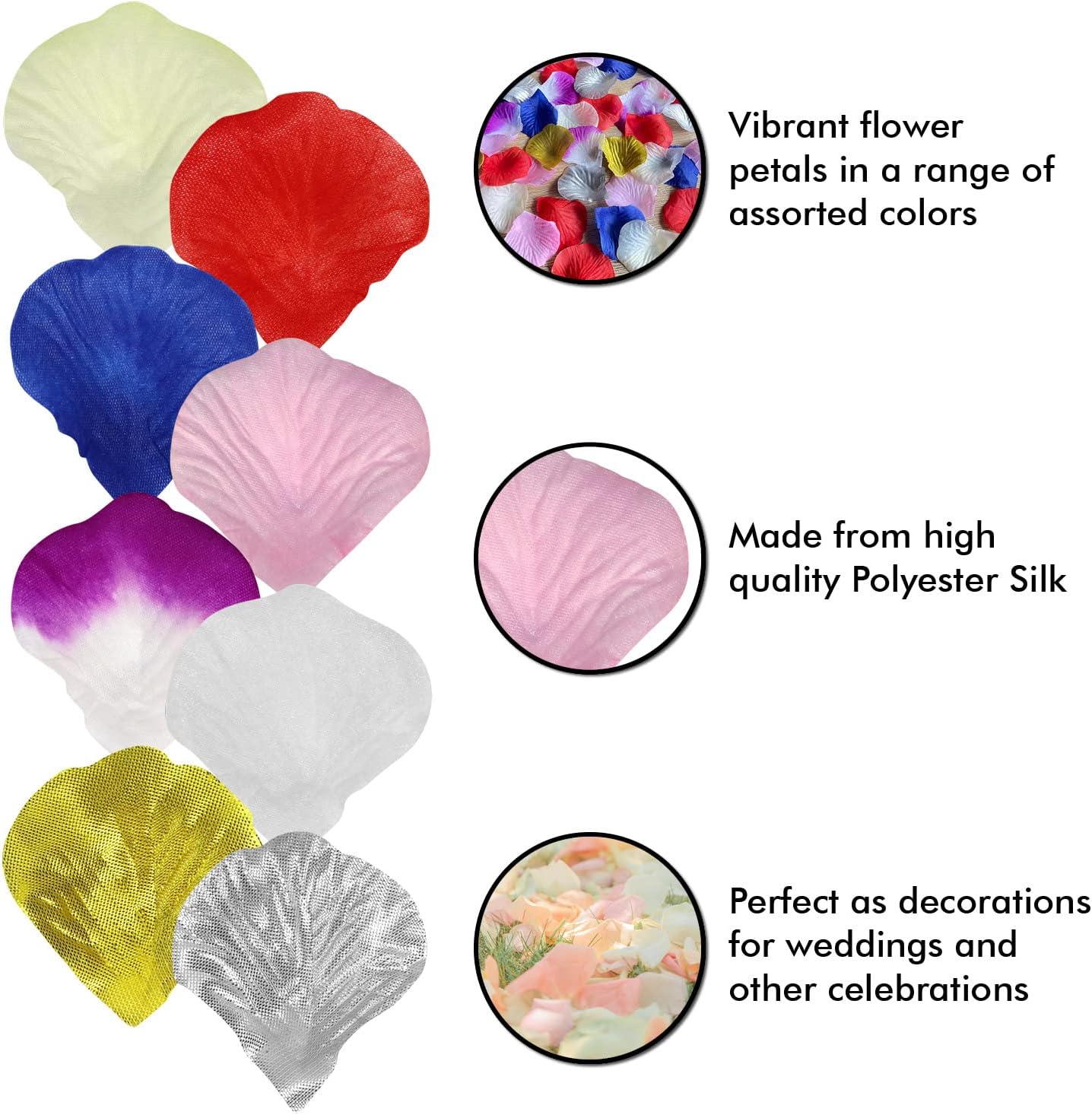 1120 Pcs Artificial Silk Rose Petals Flower Petals for Wedding Decoration Party Valentine’s Day