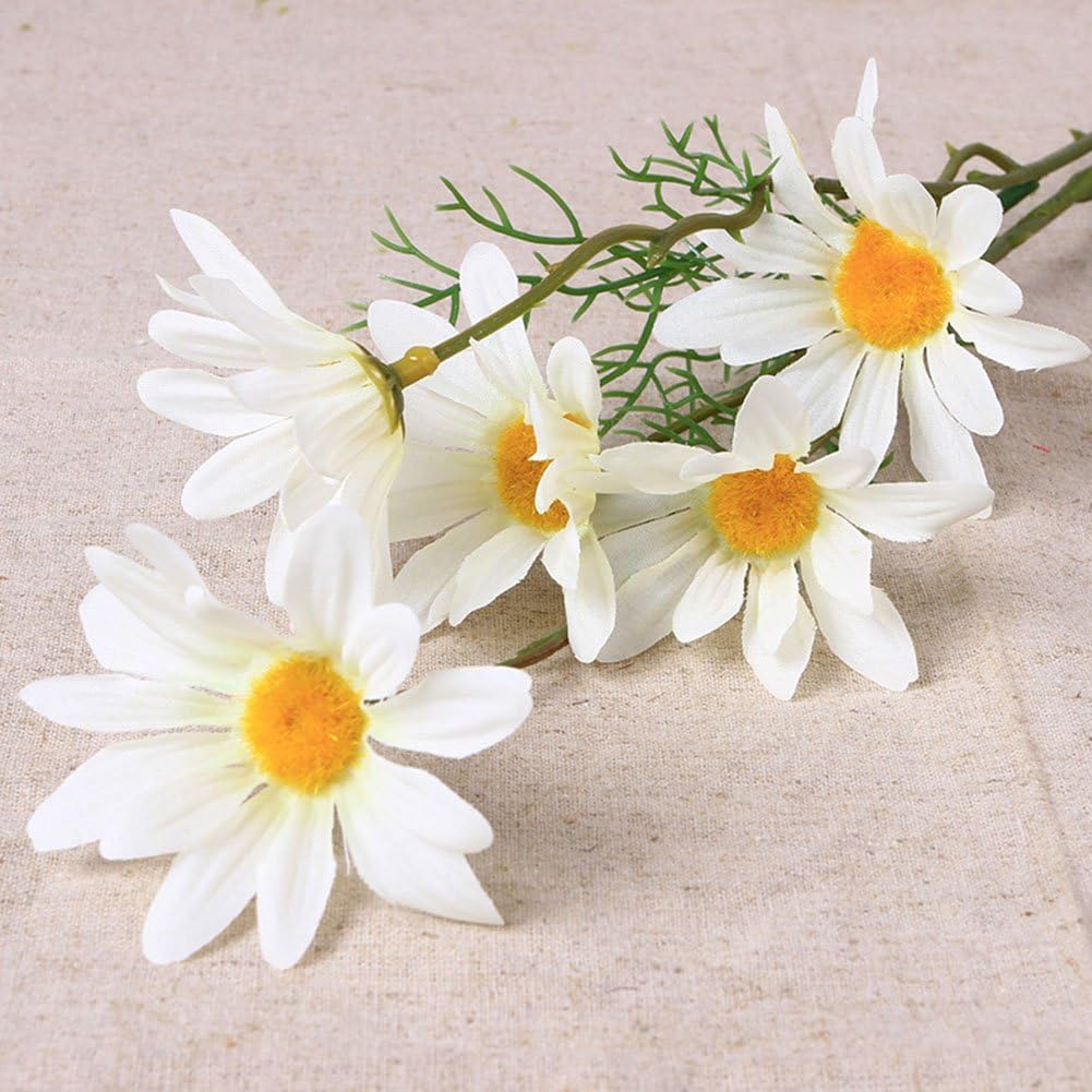 10pcs Artificial Daisy Flowers Flower Arrangements for Home Hotel Office Wedding Party Garden Craft Art Decor Each Approx 21&#x22; High No Vase White