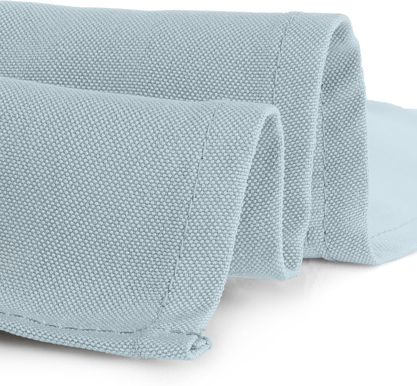 Set of 12 Baby Blue Cloth Napkins, 17×17 in, Soft & Washable with Hemmed Edges