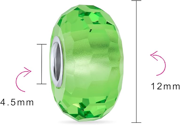 Translucent Solid Color Murano Faceted Glass Charm Bead