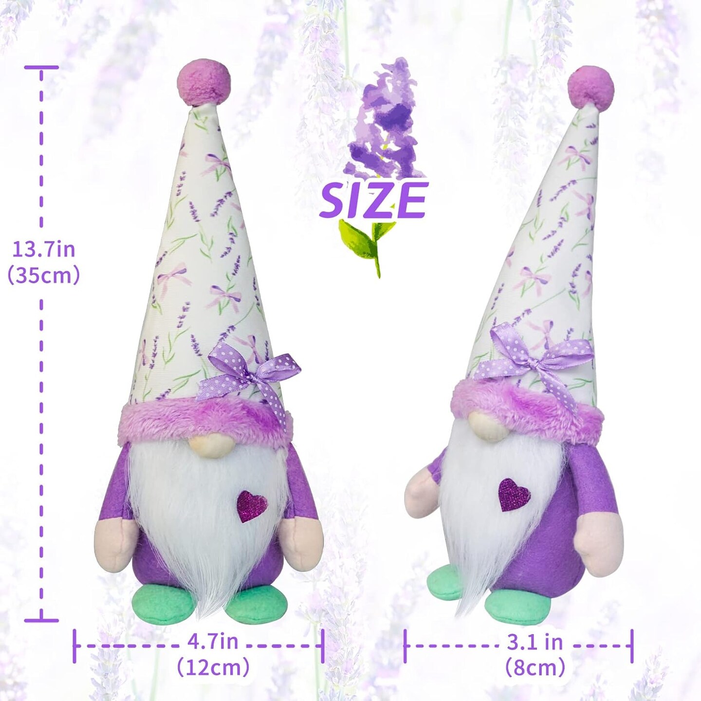 Lavender Gnomes Decor,Spring Purple Gnome Decorations for Home,Lavender Flower Gnomes,Garden Gnome Decor, Summer Gnome Tiered Tray Decor,Gnome Gifts for Woman