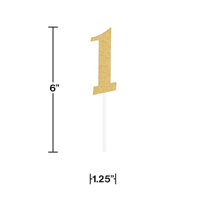 Gold Number One Cake Topper